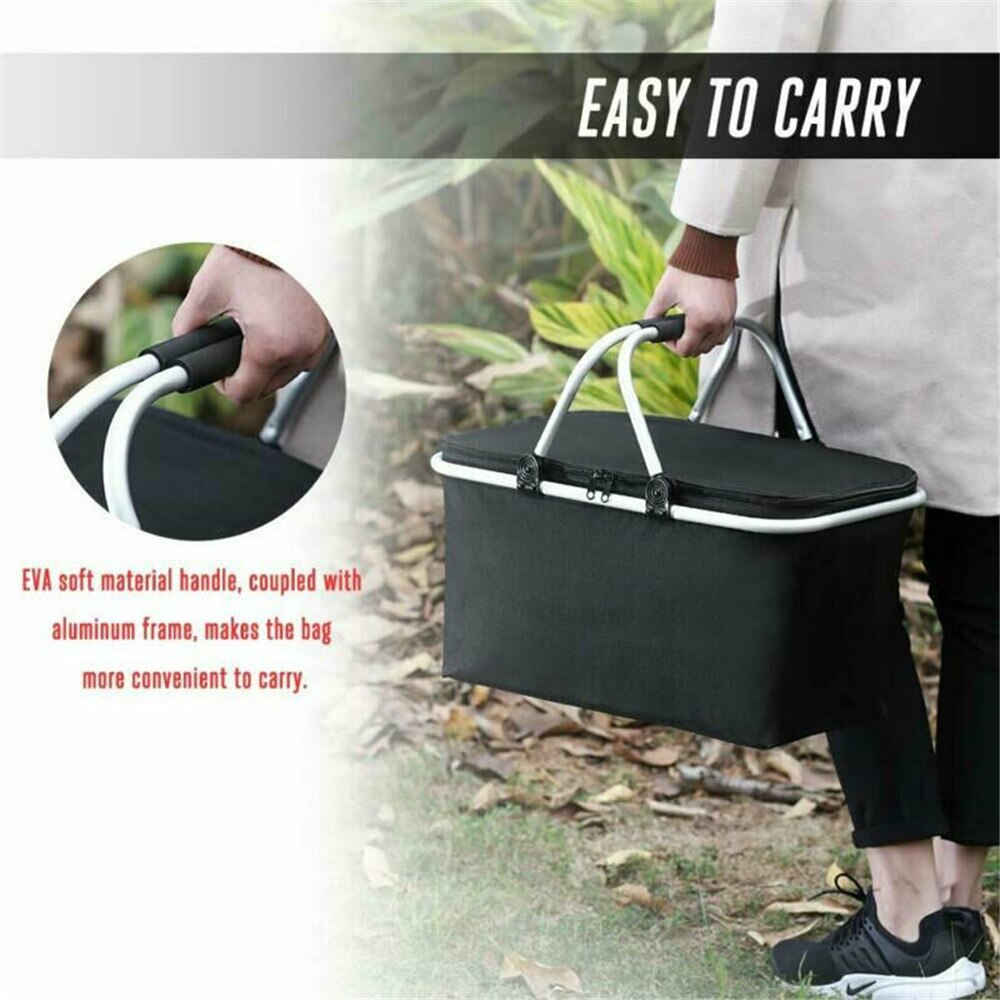 30L Extra Grote Koeling Koeler Zak Doos Picknick Camping Voedsel Ijs Drinken Lunch Koeltas Draagbare Voedsel Levering Zak ice Pack