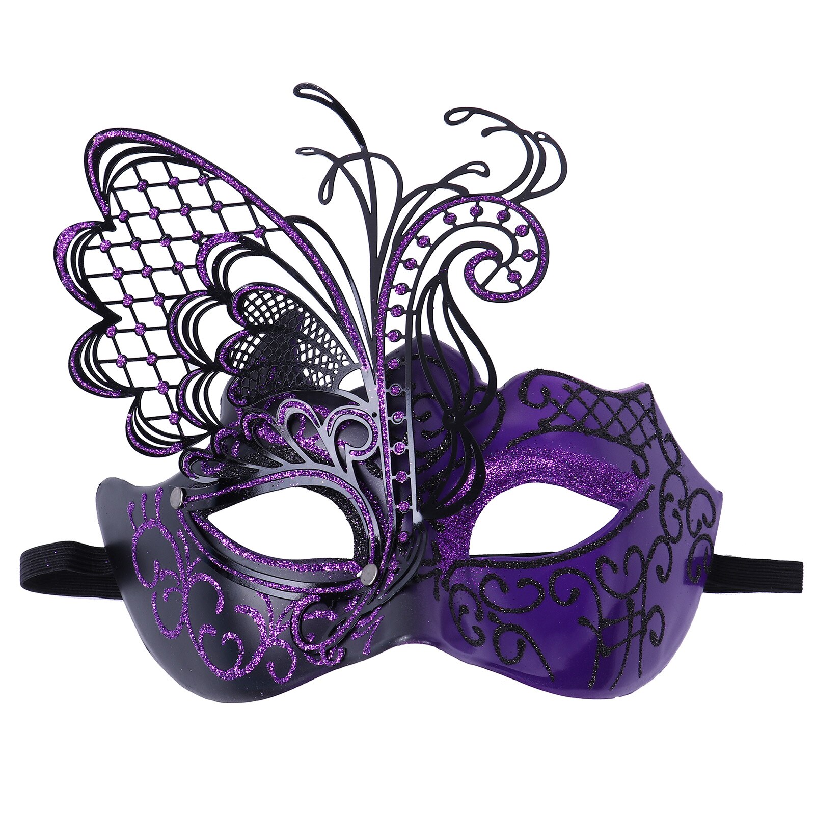 1 Sexy Kant Vlinder Oogmasker Adult Masquerade Dance Gezichtsmasker Venetiaans Carnaval Cosplay Party Gezicht Cover Decoratie Masque: Purple
