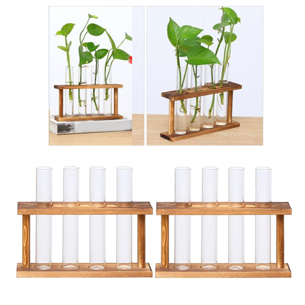 2 stk krystalglas reagensglas plante terrarium vase blomsterpotter til hydroponiske planter hjem haven dekoration