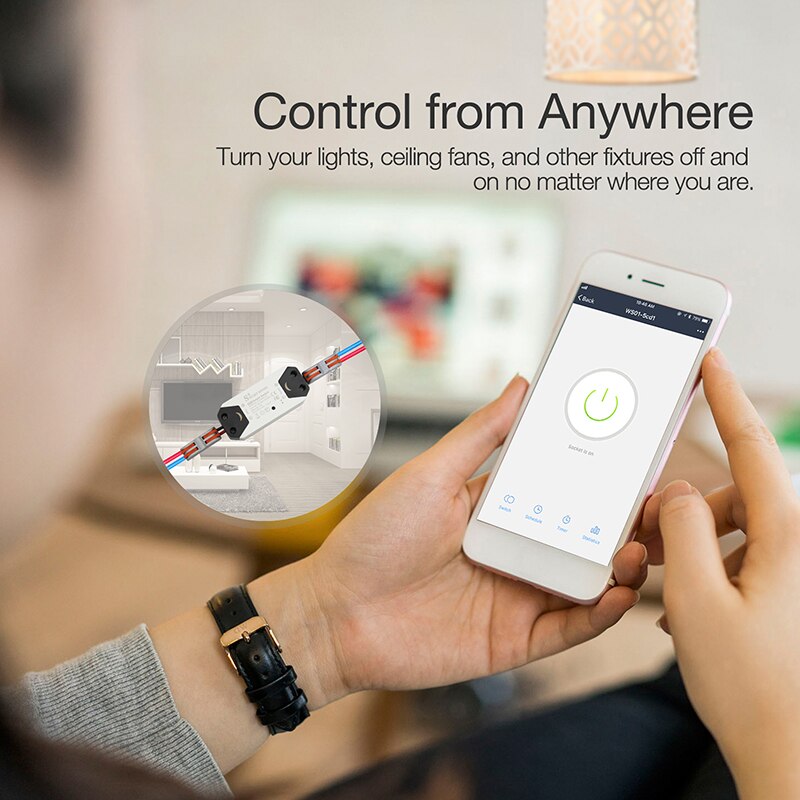 Diy wifi smart lyskontakt universal breaker timer trådløs fjernbetjening fungerer med alexa google home smart home 1 stk