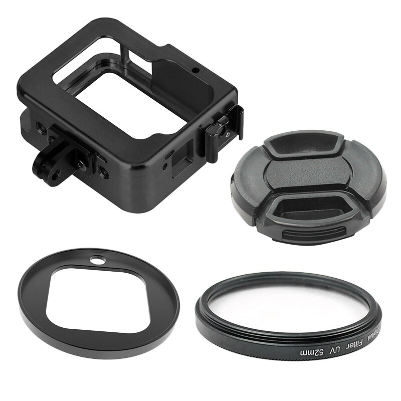 CNC Aluminum Alloy Housing Shell Case Protective Cage with Lens Cover & Filter & Filter Adapter for GoPro Hero 8