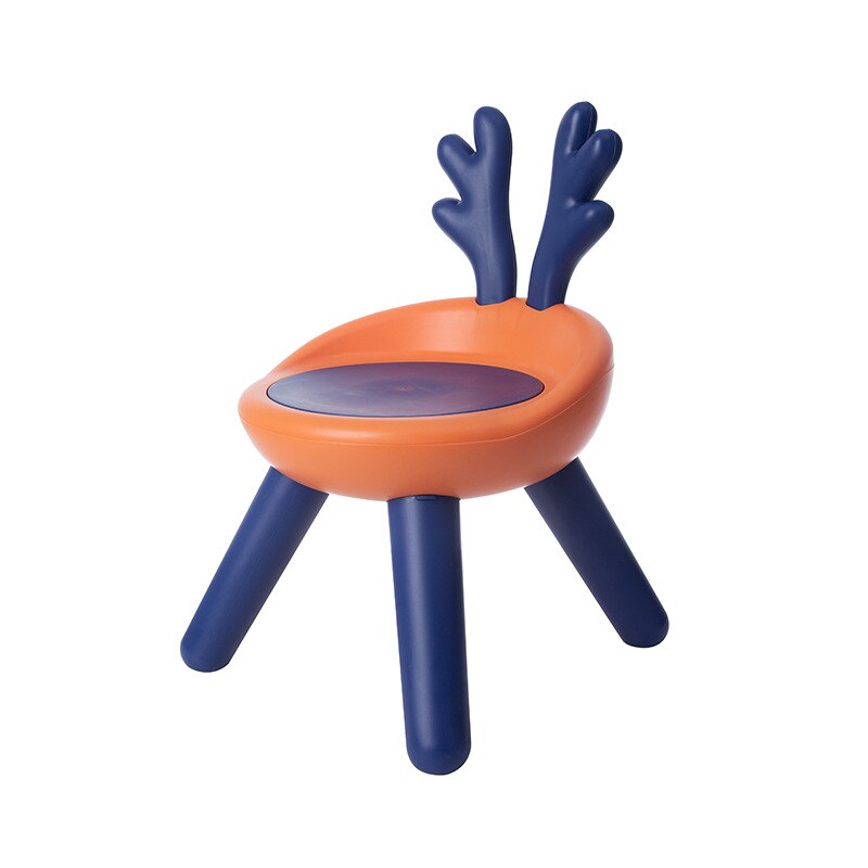 Kinderen Stoel Rugleuning Kruk Baby Kleine Bench Cartoon Konijn Herten Babyzitje Plastic Eetkamerstoel Voor Huishoudelijke Kleuterschool: Orange Deer Hard