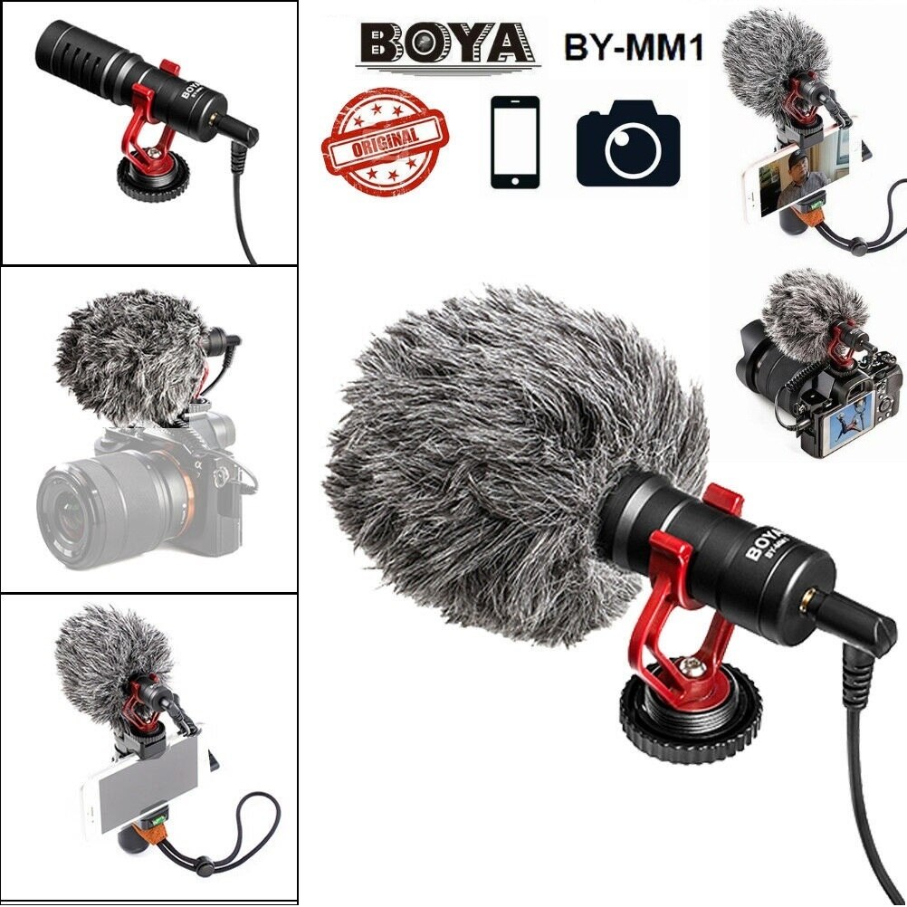 Boya BY-M1 M1DM BY-MM1 + Dual Omni-Directionele Lavalier Microfoon Korte Gun Mic Voor Iphone Smartphones Camera Dslr canon Nikon