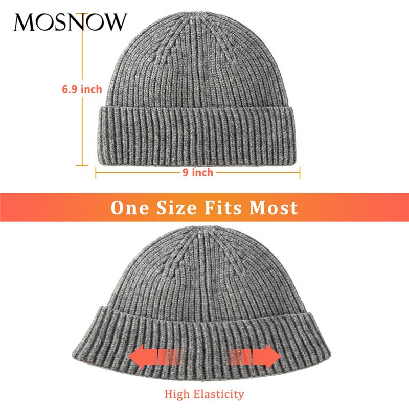 Vinterhue strikket kort beanie ensfarvet melon kasket kvinder mænd hip hop kalot unisex street retro casual hat
