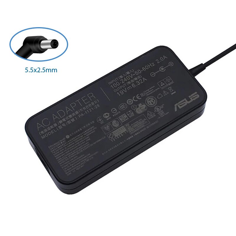 PA-1121-28 / PA-1121-04 / ADP120-RH D / ADP-120RH B 19V 6.32A 5.5x2.5mm Chargeur D&#39;ordinateur Portable Pour Asus A550J K550J N550 N550J N550JV