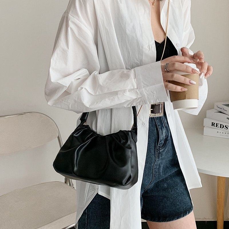 Torebka damska na ramię francuski styl miękka skóra mała torebka dla kobiet 2021 nowa torba z łańcuszkiem na ramię damska torebka sprzęgło torebka