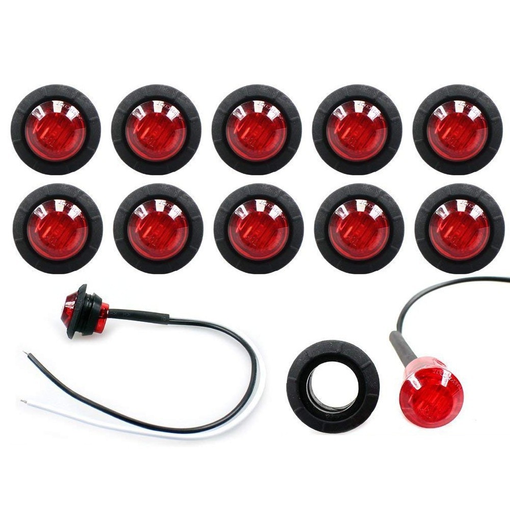 Light Sa Rode 10 stks 3/4 INCH Ronde Rode LED Light Voor Achter ... – Grandado
