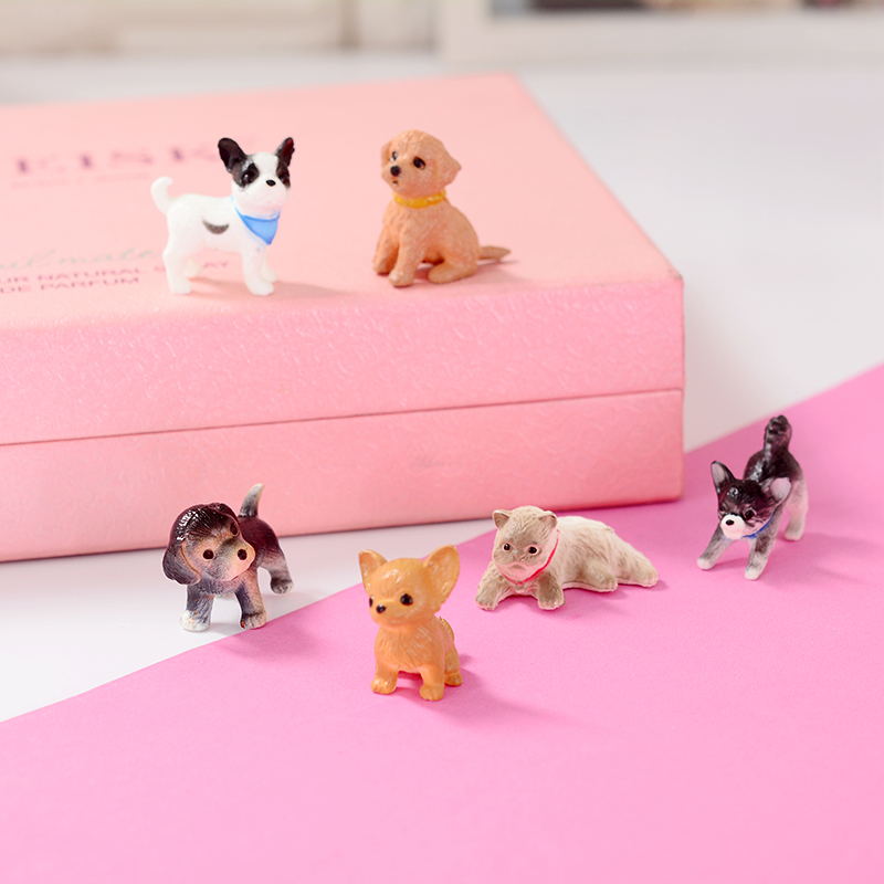Cartoon Plastic Leuke Mini Animal Model Husky Bulldog Poppen Mooie Kat Hond Kids Kinderen Speelgoed