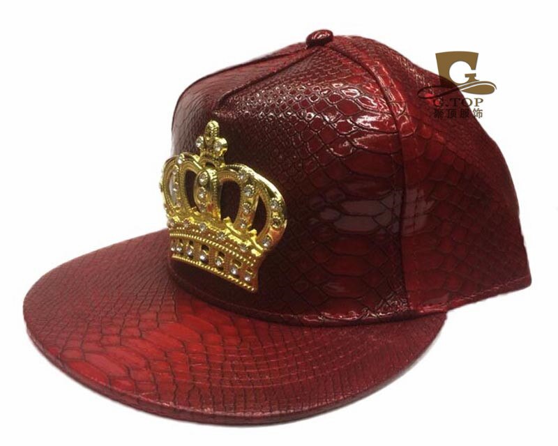 Lær høst merkevare metall crowne europa baseball cap hatt for menn kvinner casual hip hop snapback caps solhatter