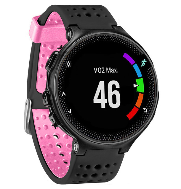 Siliconen Vervanging Horloge Band Polsband Armband voor Garmin Forerunner 230 235 220 620 630 735 Slimme Horloge Slimme Accessoires: Black Pink