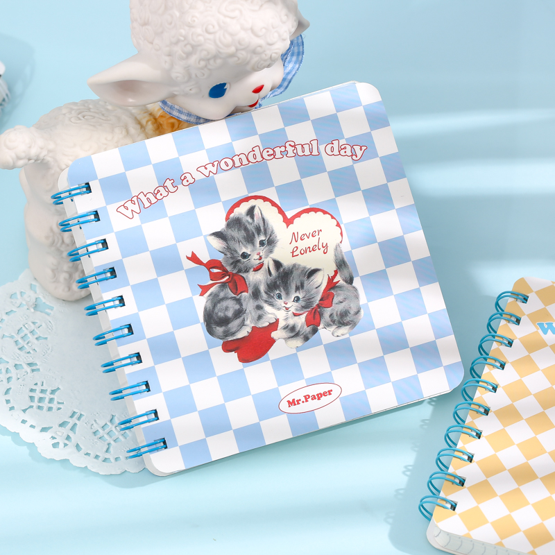 College Ruled Spiral Notebook-Lined Journal with Hardcover, 140*140mm, 128 Pages, Strong Twin-Wire Binding with Premium Paper