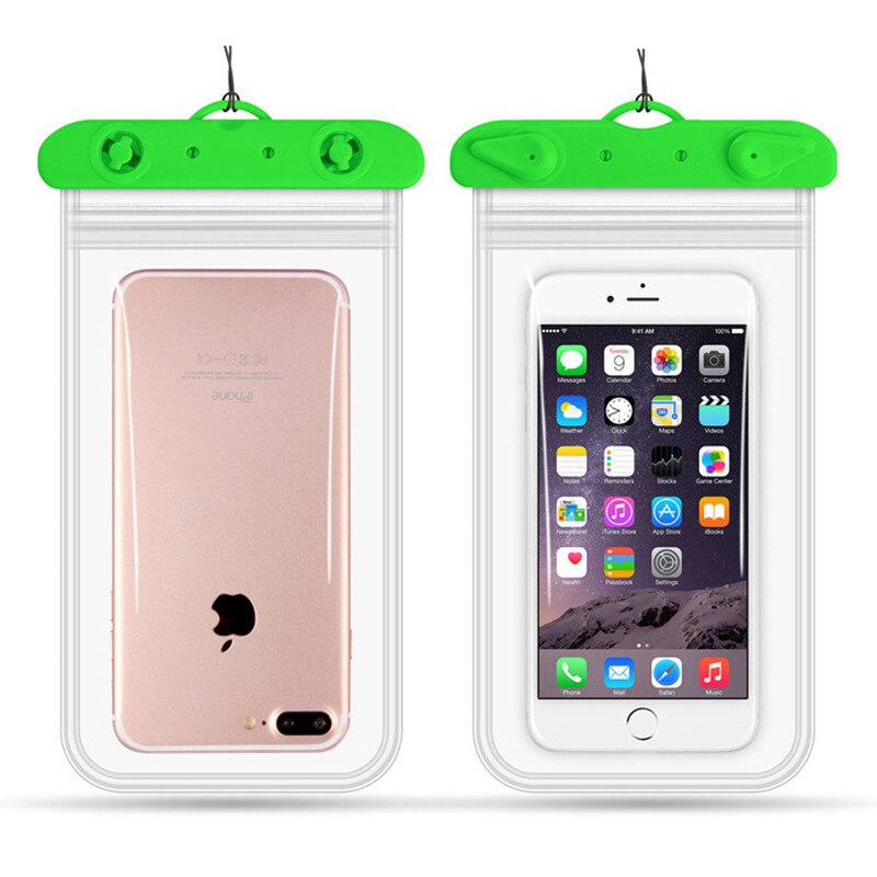 Bolsa de teléfono impermeable para natación, funda para teléfono de menos de 6,2 pulgadas, 11x22cm: GREEN