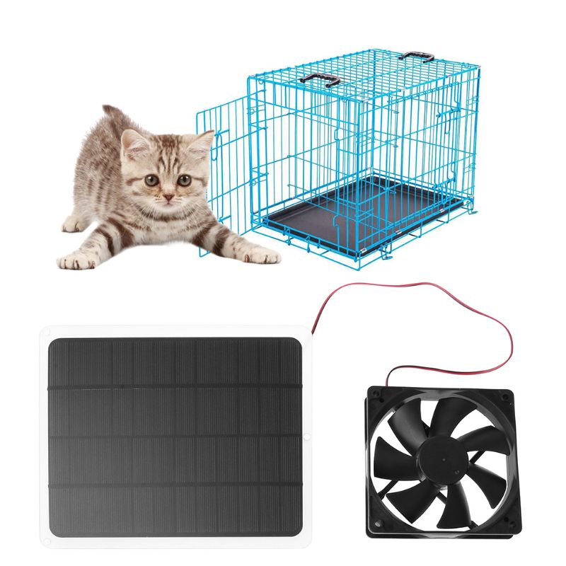 Ventilador Solar De Extracción - 10W, 12V, Doble Ventilador Para Ático, Gallinero O Invernadero