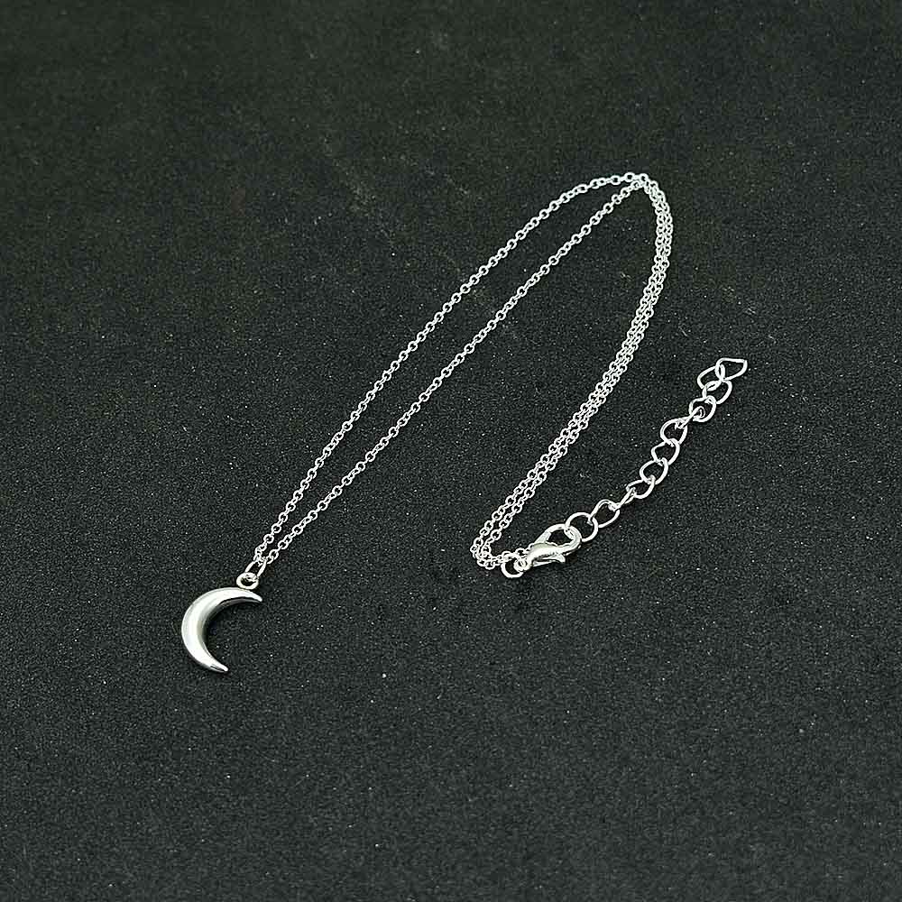 Nette Einfache Mond Anhänger Halsketten Für Frauen Böhmen Silber Farbe Kette Halsband Halskette Metall Schmuck Schmuckstück Collares