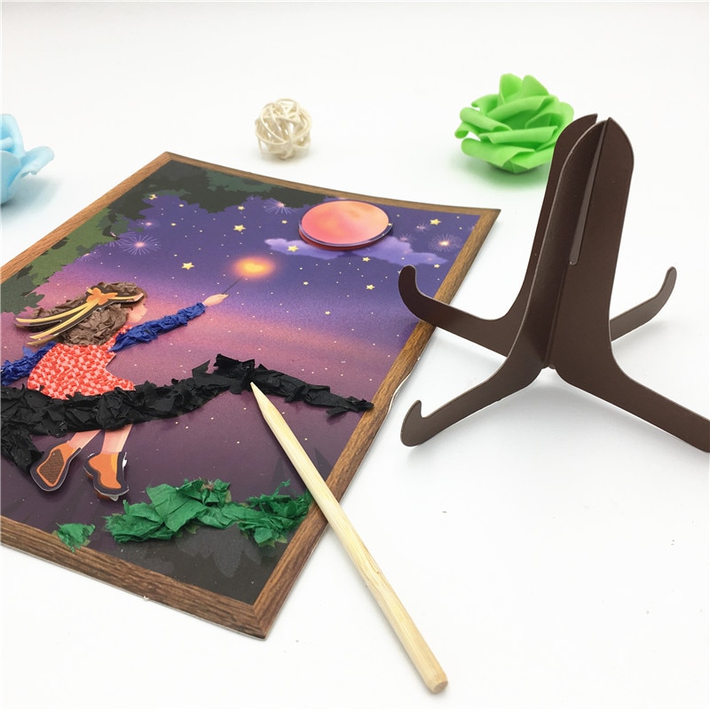 Happyxuan 6 Designs DIY Paper Arts and Crafts Kits Children Creativity Handicrafts Girls Kindergarten Education Toys 5-10 years
