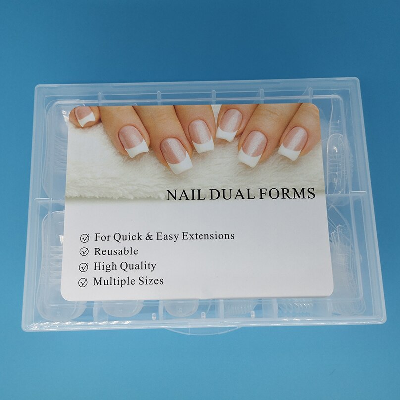 Nail Tips Mold Systeem Uv Acryl Nagels Uitgebreide Manicure Salon Gereedschap Herbruikbare Clear Quick Building Dual Vorm Kit