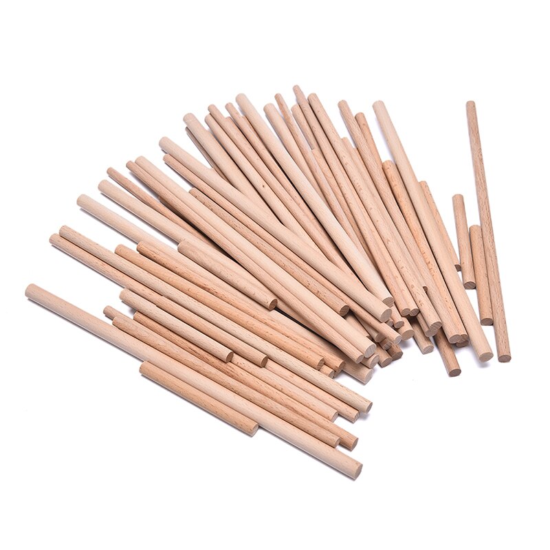 Barras de madera de haya Natural de 8mm/10mm/12mm de diámetro, espiga de madera Premium duradera para manualidades de construcción, modelo de carpintería, 10 uds.