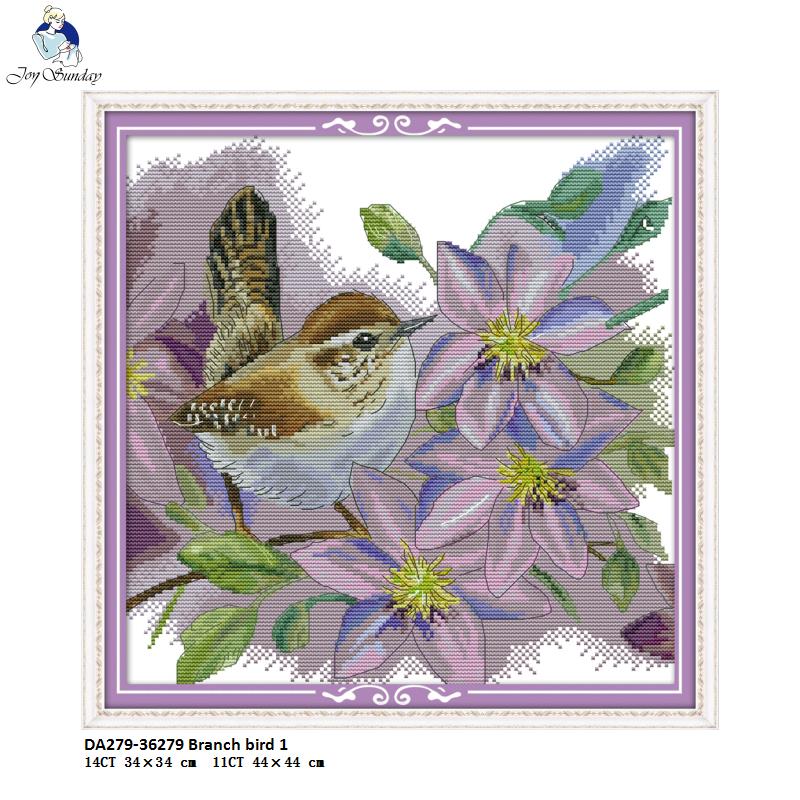 Pájaro en la rama kits punto de cruz contado patrones de impresión sobre lienzo bordado costura conjunto hecho a mano manualidades decoración para el hogar