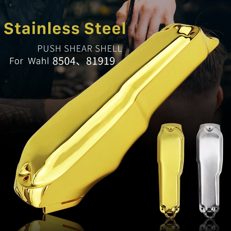 Coque modifiée pour tondeuse électrique Wahl 1919/8504, couvercle supérieur en acier inoxydable, pour barbier, G1202