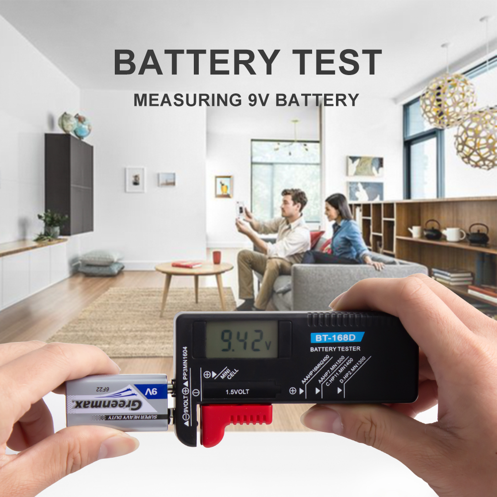 Digital Battery Capacitance Diagnostic Tool Battery Tester LCD Display Check AAA AA Button Cell Universal Tester BT-168D