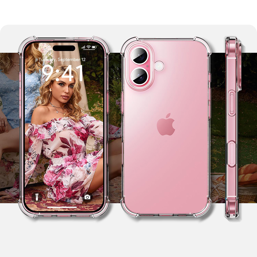 Jaspever-funda suave de silicona a prueba de golpes para iPhone 17 Air 16 15 14 13 12 11 Pro Max Plus, funda transparente ultrafina