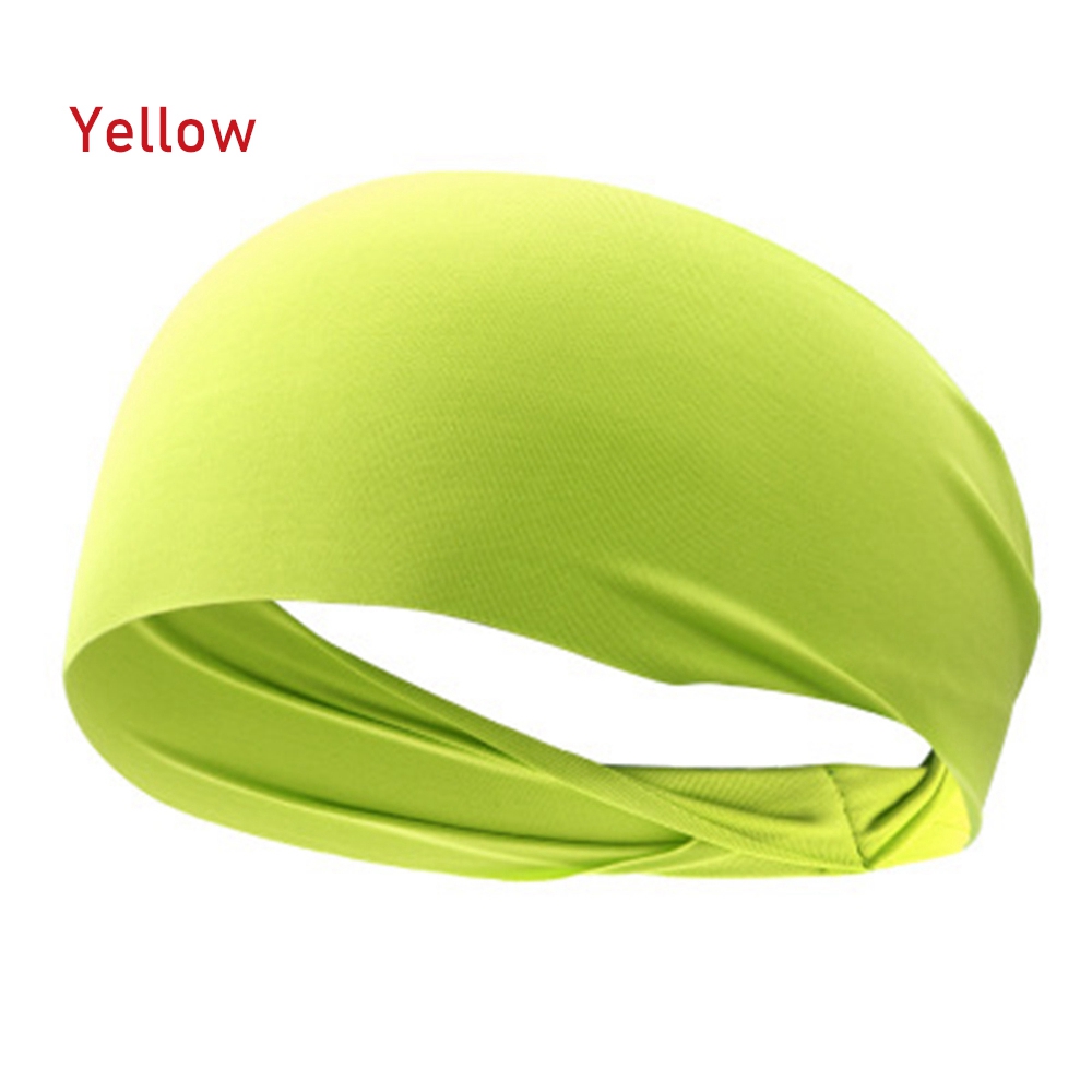 Unisex Elastic Yoga Headband Sport Sweatband Running Sport Hair Band Turban Outdoor Gym Sweatband Sport Bandage Accessory: yellow(23x10cm)