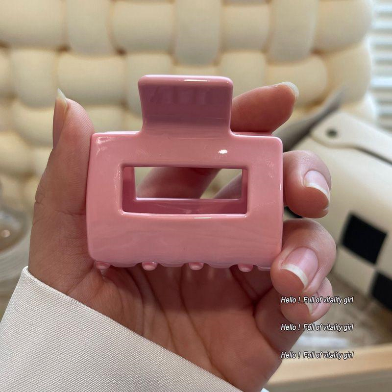 Pinzas cuadradas huecas para el cabello para mujer, pasadores de plástico, pasadores, pinzas para cola de caballo, cangrejo, accesorios para el cabello: Rosa