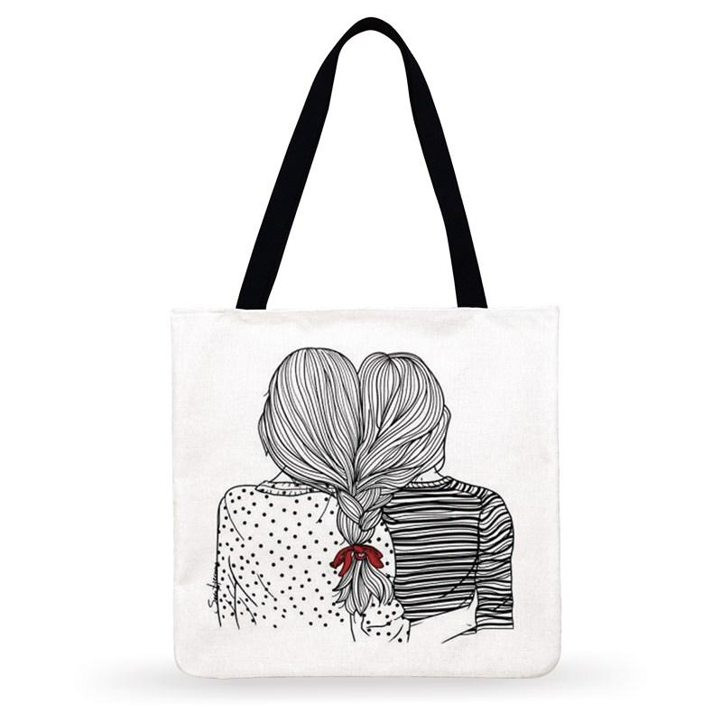 Nordisk litterært trykk tøyveske dame fritids tøyvesker dame skulderveske sammenleggbar handlepose utendørs Strand tøyveske damehåndvesker: 8 / 44 x 42cm