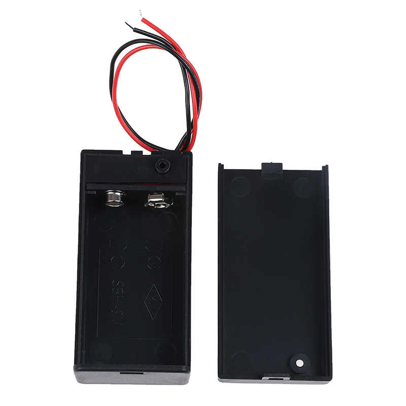 1/2pcs 9v battery storage box plastic box battery holder with lid and switch black plastic 6.7x3.2x2.1cm