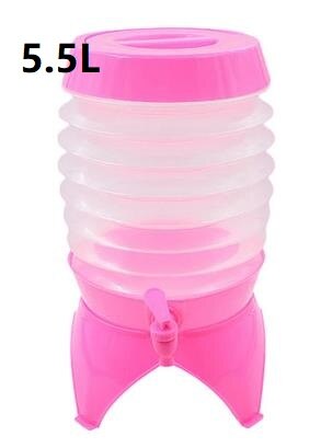 3.5L/5.5L/7.5L Outdoor Waterzakken Opvouwbare Draagbare Drinken Kamp Koken Picknick Bbq Water Container Bag Carrier Auto water Tank: Pink-5.5L