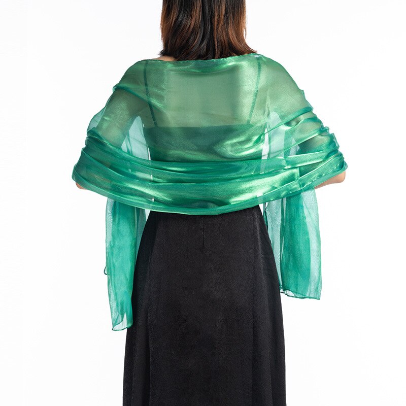 Bryllup sjaler og vikler 170*70 mørkegrå fest aftenkjole bryllup wrap bolero cape sjal ren farve langt tørklæde: Mørkegrøn