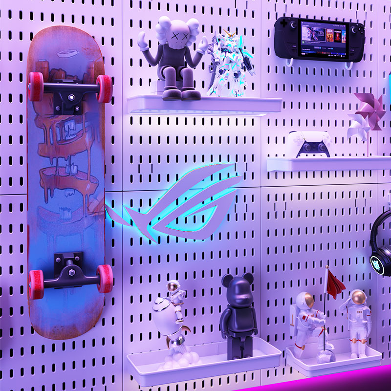 Ingen hulling pegboard veggorganisator panelhyller for gamerrom, bad, kjøkken oppbevaringsstativ organizer pegboard tilbehør