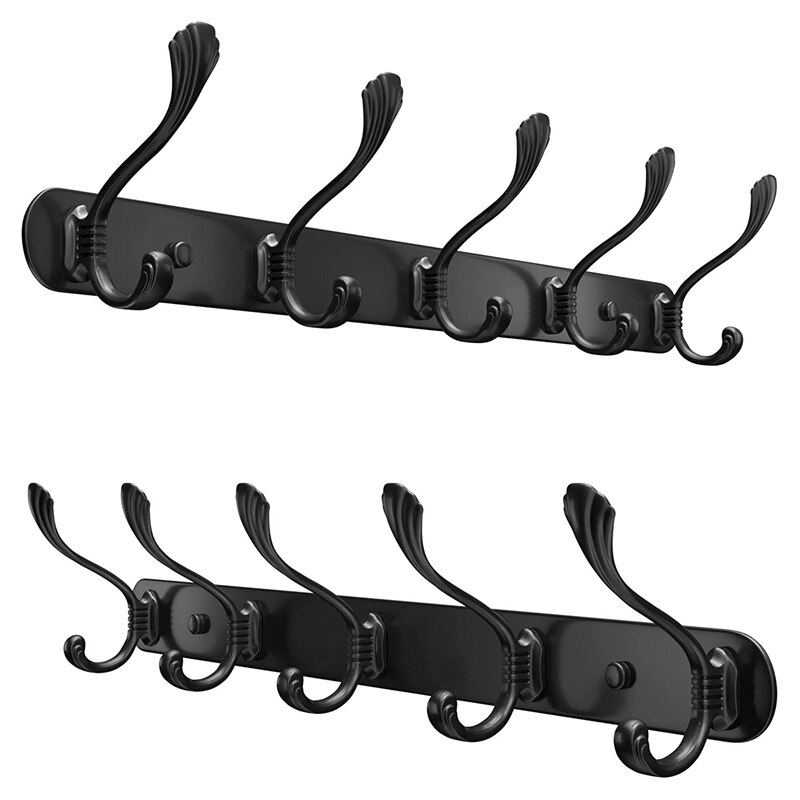 WEBI Kapstok Wandmontage Witte Kapstok Muur Mounted, Coat Hanger Muur, Haak Rek, Muur Kapstok met Haken voor Opknoping Jassen, Hoeden, Jas, Kleding