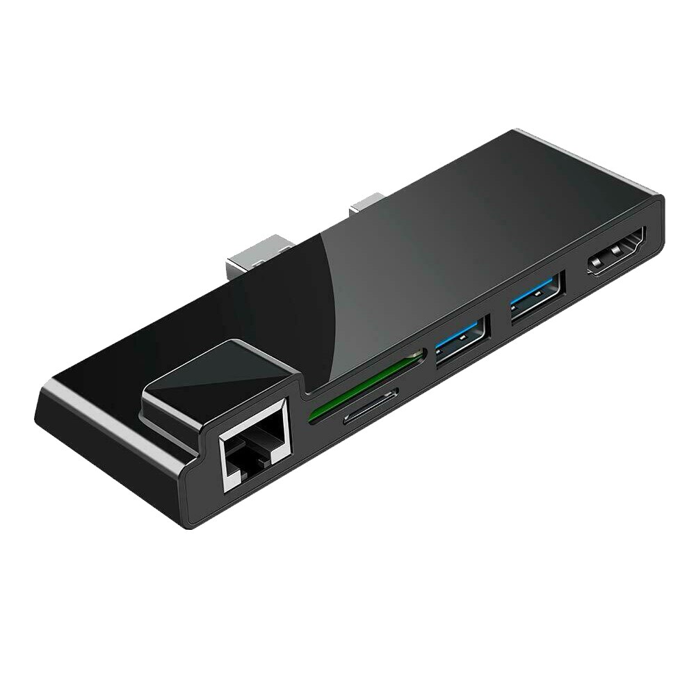 Mini Computer ABS porta Ethernet 4K HDMI Hub USB multifunzione TF Led adattatore Lan Docking Station Plug And Play per Surface Pro 6: For Pro4