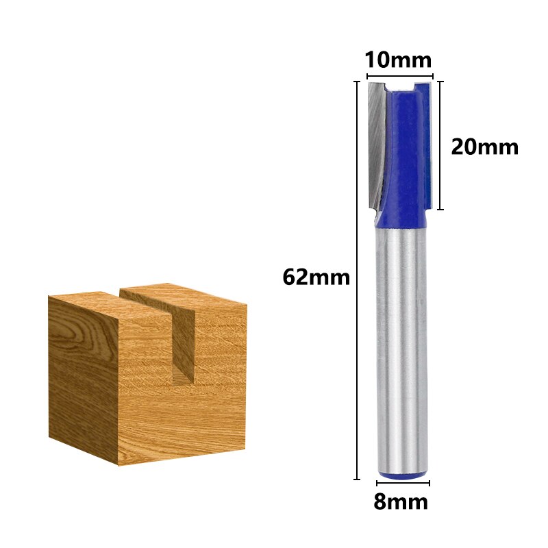 XCAN Flush Trim Router Bit 8mm Shank Carbide Milling Cutter Wood Straight End Mill For Woodworking Flush Trim Tenon Cutter: 8x10mm