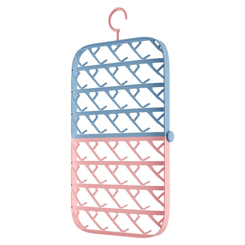 Droogrek Hangers Voor Kleding Droogrek Voor Kleding Opvouwbare Hanger Kleding Rek Hanger Garderobe Organizer Ruimtebesparend: Blue and Pink