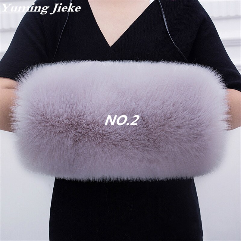 Vintage Thick Faux Fur Muff Winter Hand Warmer Wedding Cloak: Light Gray