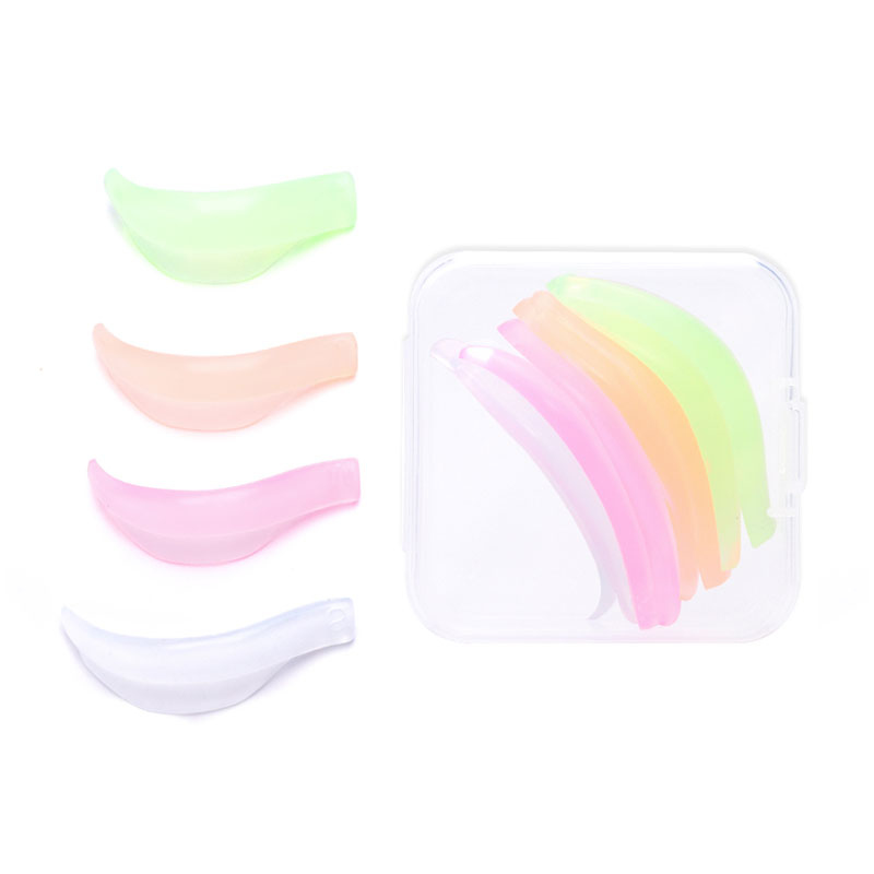 4 pares de almohadillas para permanente de pestañas de silicona, varillas de elevación de pestañas, escudo de reciclaje, rizador de pestañas 3D, accesorios, aplicador, herramientas de maquillaje: Blanco
