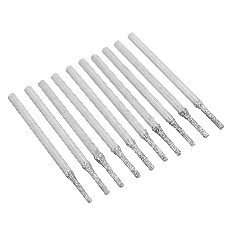 10 pièces diamant enduit forets verre tuile bijoux foret Durable pour verre tuile outil de travail 0.4mm/0.7mm/1mm/1.6mm/3mm