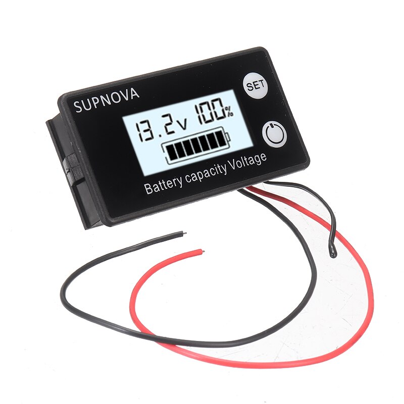 Waterproof Durable Battery Capacity Indicator Lithium Batteries Capacities Meter LED Tester Voltmeter Dual Display