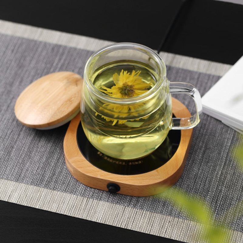 220V Electric Ceramic Stove Solid Wood Heating Stove Warmer Teacup Teapot Base Thermostatic Treasure Mat Teaware Accessories