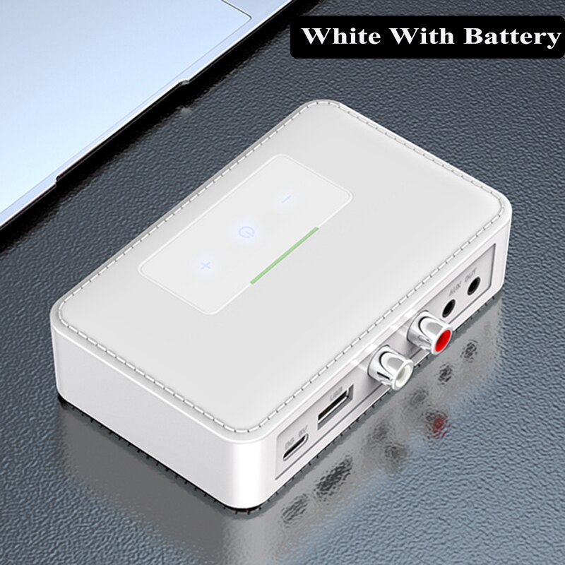 Bluetooth Rca Ontvanger 5.0 Aptx Ll Nfc 3.5Mm Jack Aux Draadloze Adapter Muziek Voor Tv Auto Rca Hifi Stereo audio Ontvanger: White With Battery