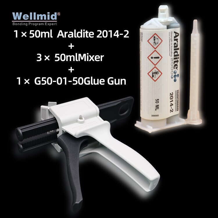 Araldite -2 AB Glue Gap filling 50ml Cartridge High temperature Chemical resistance water Repair metal composite materials: 1 2014 3Mixer1G50Gun