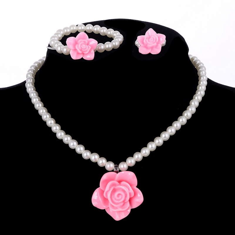 Hesiod Del Bambino Delle Ragazze Del Fiore della Rosa Della Collana Robusta di Modo Dei Bambini Del Bambino della Figlia Di Compleanno Dei Monili di Accessori Per Bambini