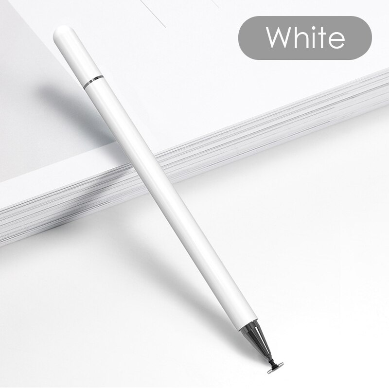 Stylet pour smartphone, tablette, écran capacitif, crayon, écriture, dessin, stylet tactile pour ipad, compatible avec tous les appareils android: Blanc