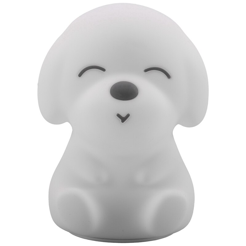 Kleurrijke Hond Led Nachtlampje Dier Licht Usb Oplaadbare Silicone Soft Cartoon Druk Licht Kinderen Night Lamp Slaapkamer Licht: Default Title