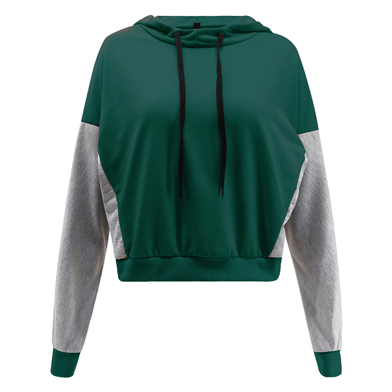 Women's Hooded Sweatshirt - Flexible Fit - Casual Training Pullover: L / Green