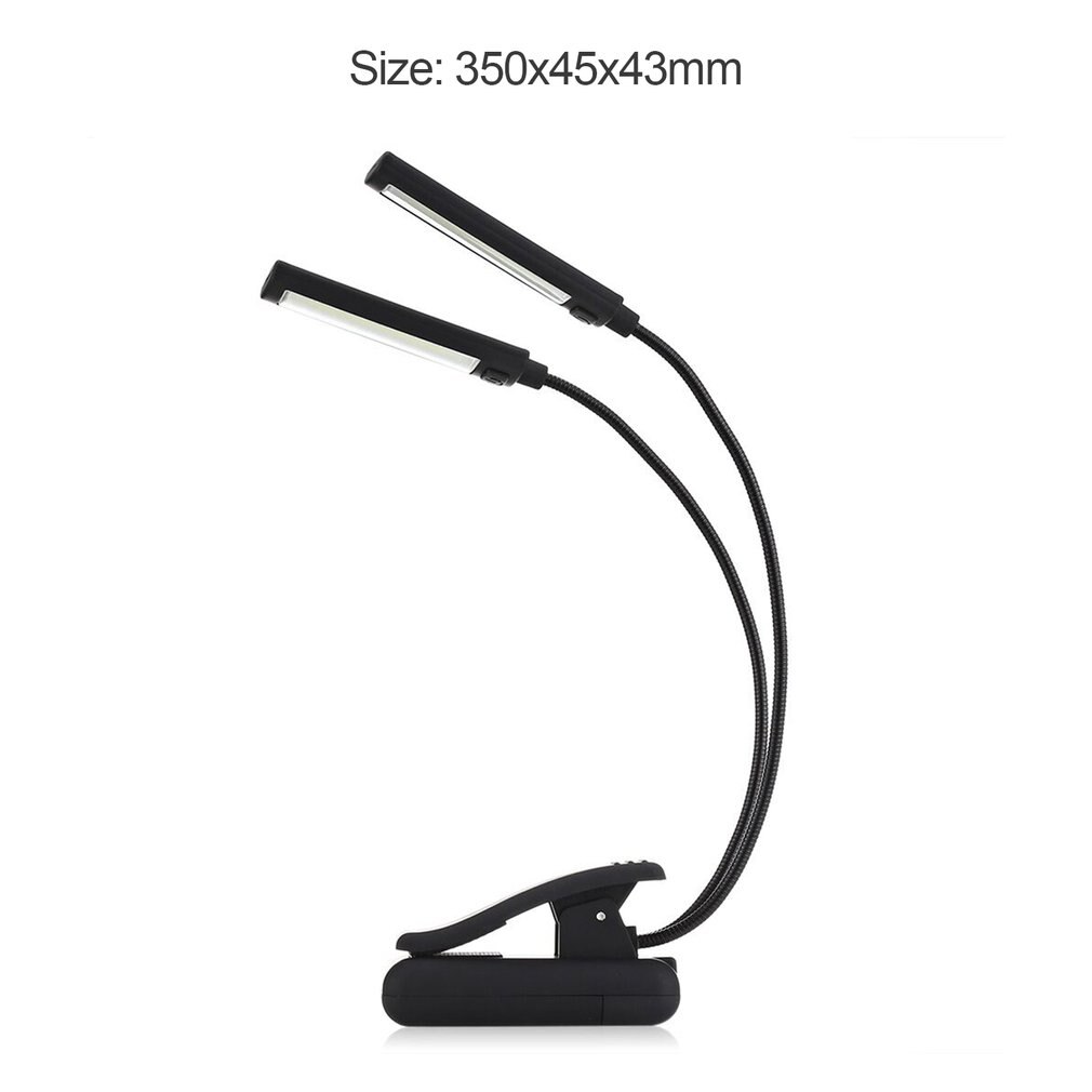 Usb-batterijclip op boekleeslamp met led-lampje, 6w flexibele cob-armen, staande lamp voor laptop, notebook, werkend, draagbaar nachtlampje, leshp