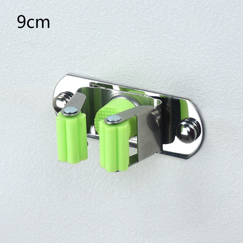 Stainless Steel Mop Holder Shower Hook Wall Mounted Broom Rack Storage Hanger Clip Seamless Self Adhesive Bathroom Accessories: 1