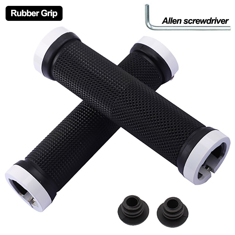 ITMTB-empuñaduras de goma para manillar de bicicleta, puños de aleación, bloqueo Bilateral, antideslizantes, accesorios para BMX: White